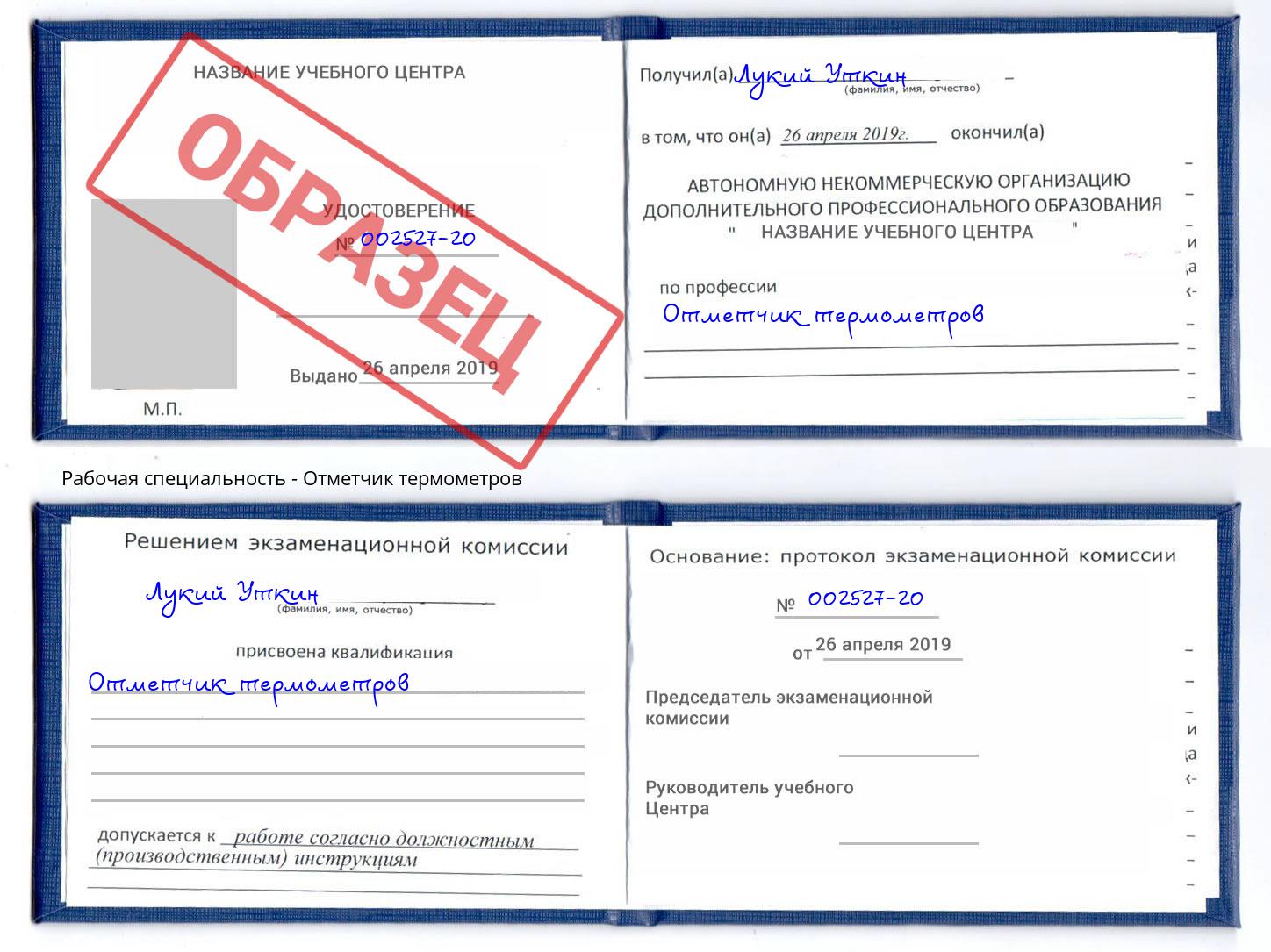 Отметчик термометров Старая Русса