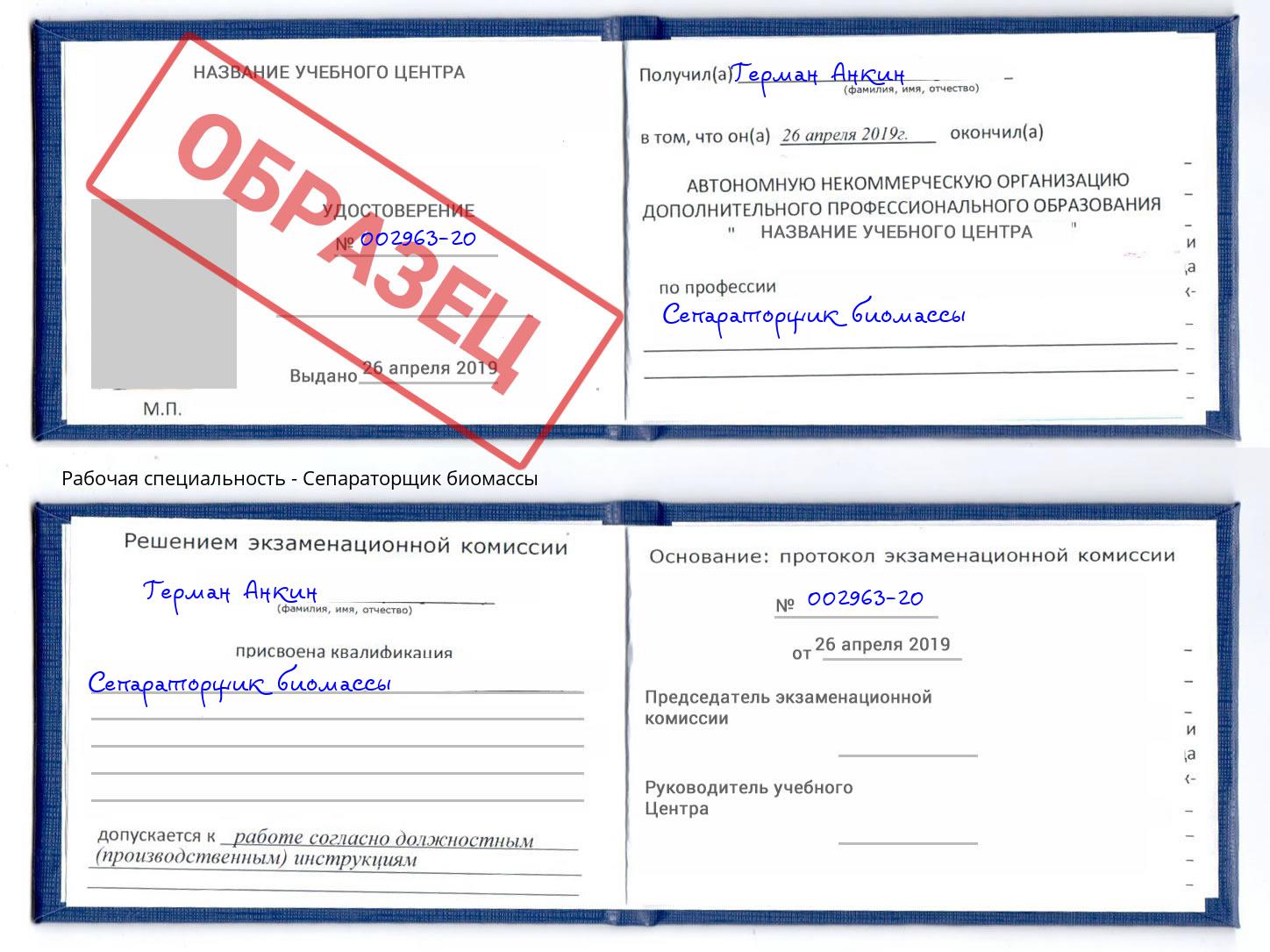 Сепараторщик биомассы Старая Русса