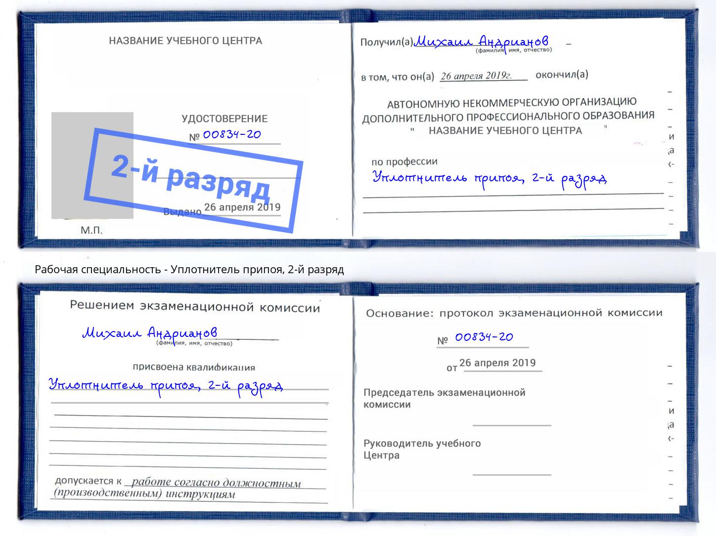 корочка 2-й разряд Уплотнитель припоя Старая Русса